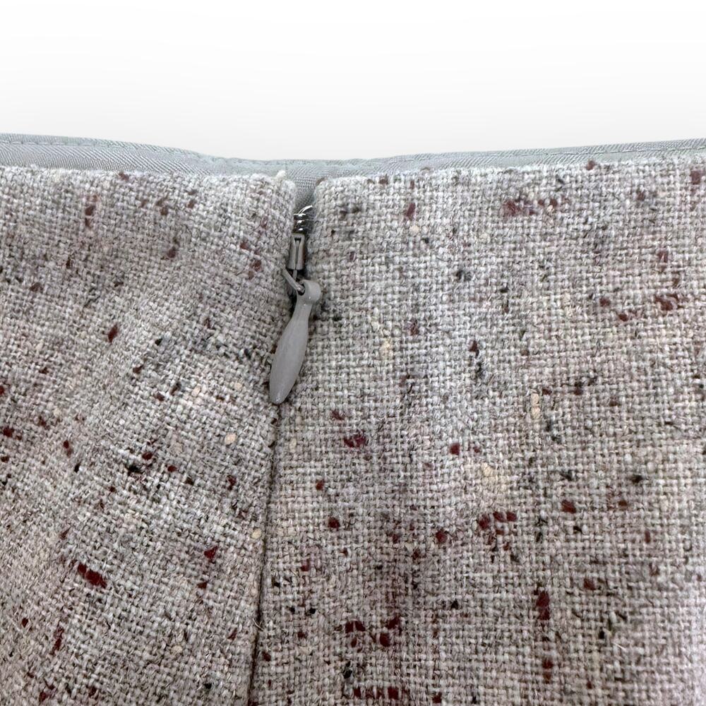 The Limited Tweed Mock Wrap Mini Skirt Size 8 Gray Speckled Button - Picture 6 of 9